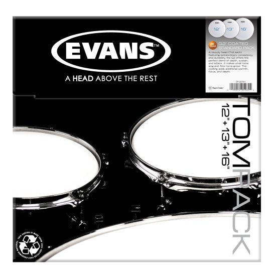 Evans G2 Skindpakke Standard Set Coated - 12", 13", 16"