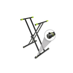 Gravity KSX 2 RD SÆT 1 - X-formet keyboardstativ med dobbeltstøtte og støttebord, sæt 1