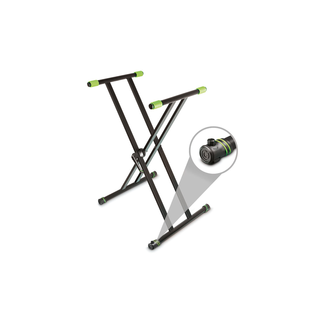 Gravity KSX 2 RD SET 2 - Dobbelt X-formet keyboardstativ og støttebord, sæt 2
