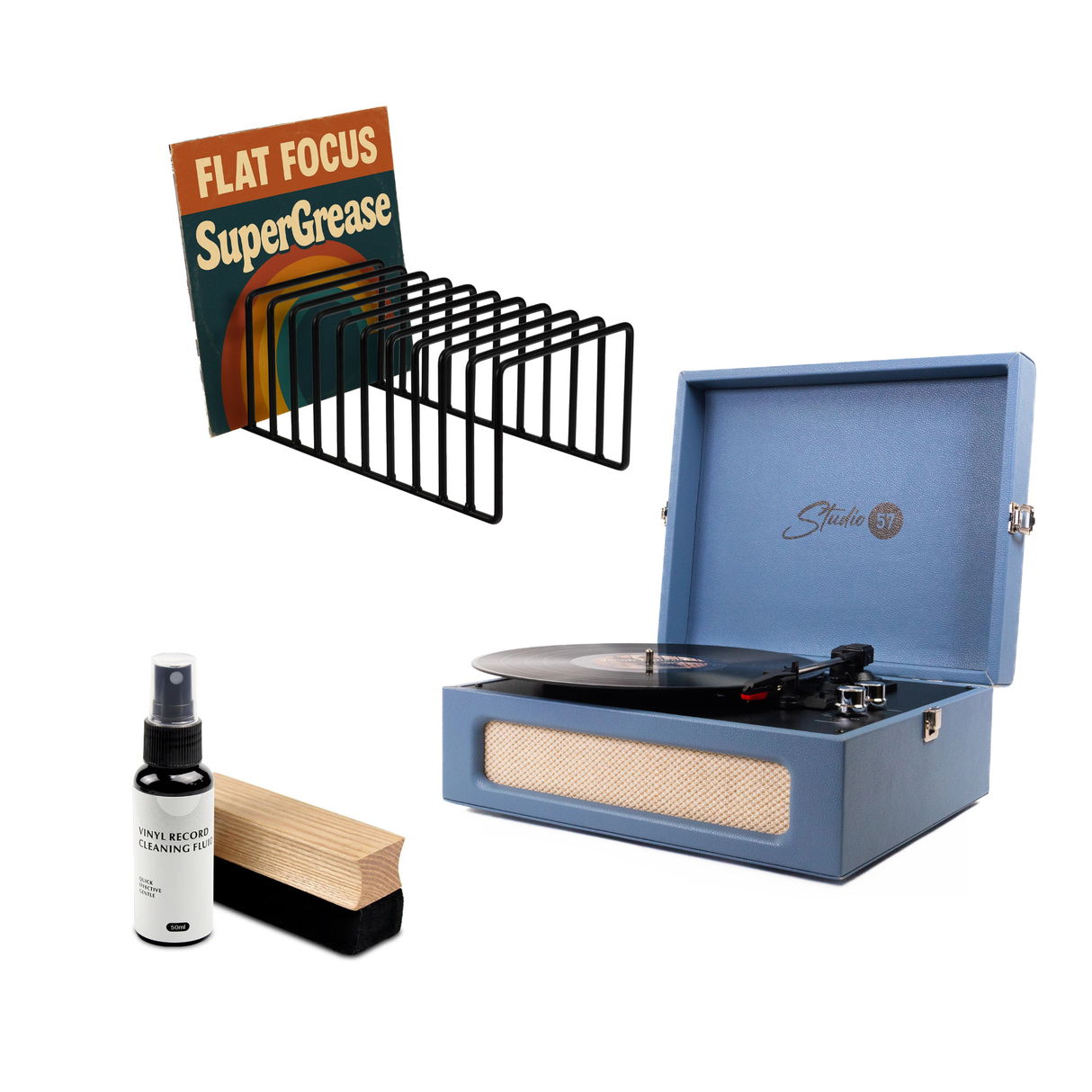 Studio 57 Groovy Pladespiller (Blå) Bundle