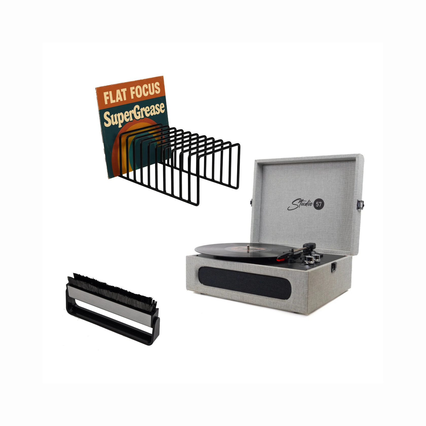 Studio 57 Groovy Pladespiller (Grå) Bundle