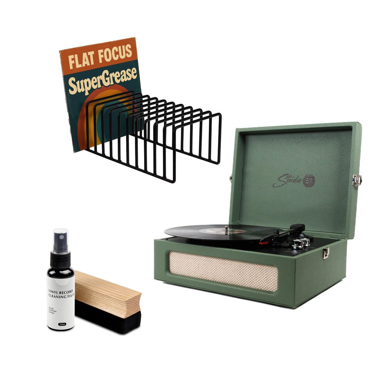 Studio 57 Groovy Pladespiller (Grøn) Bundle