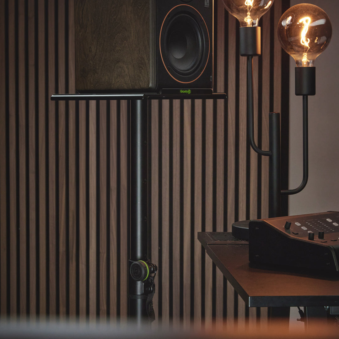 Gravity SP 3202 CS B - Højttalerstativ til studiomonitor med firkantet stålbase