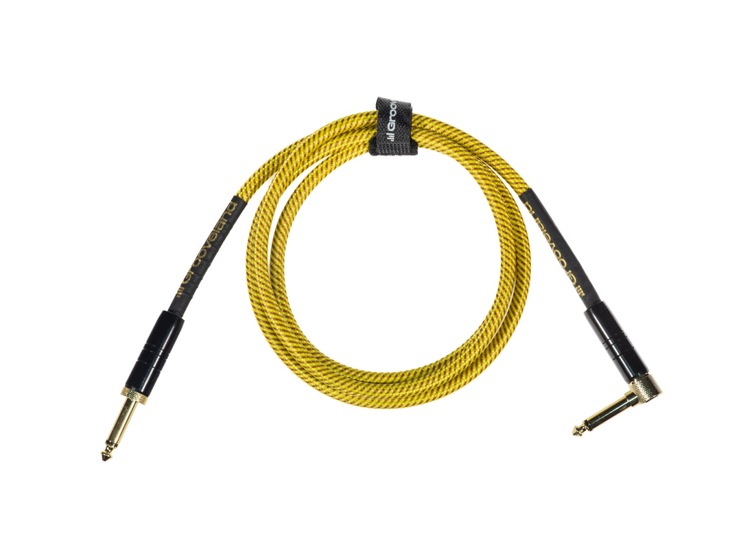 Grooveland Tweed Vinkel Guitarkabel (1,5m - Gul)