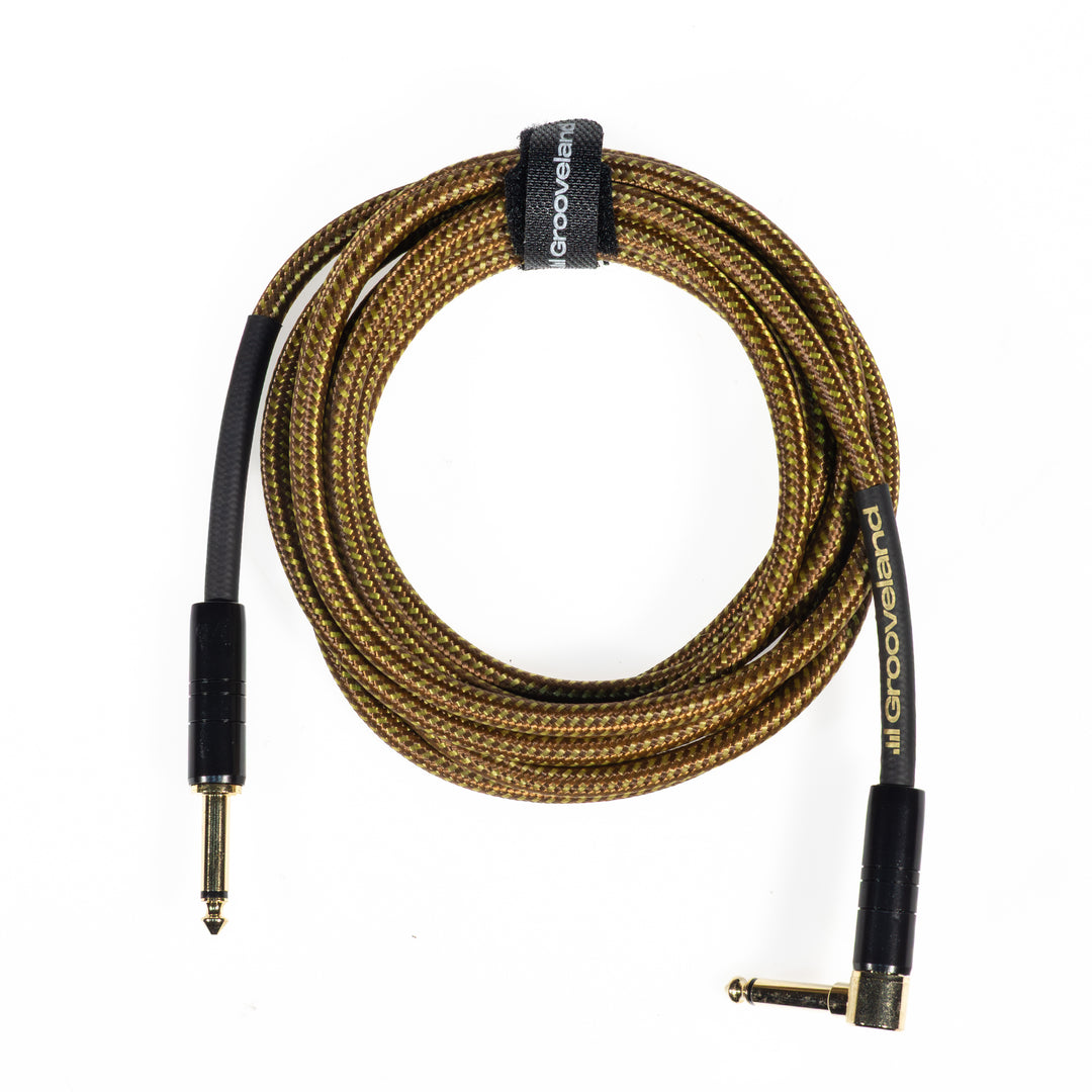 Grooveland Tweed Vinkel Guitarkabel (3m - Brun)