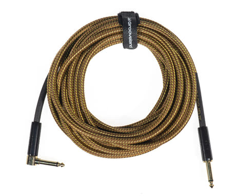 Grooveland Tweed Vinkel Guitarkabel (6m - Brun)