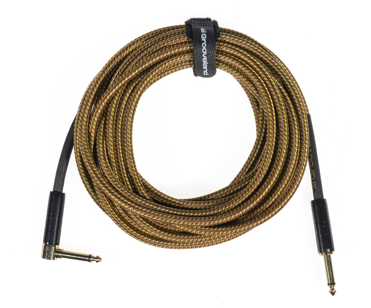 Grooveland Tweed Vinkel Guitarkabel (6m - Brun)