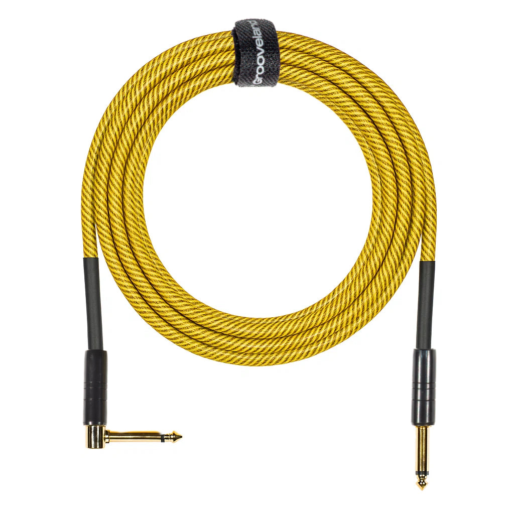 Grooveland Tweed Vinkel Guitarkabel (6m - Gul)
