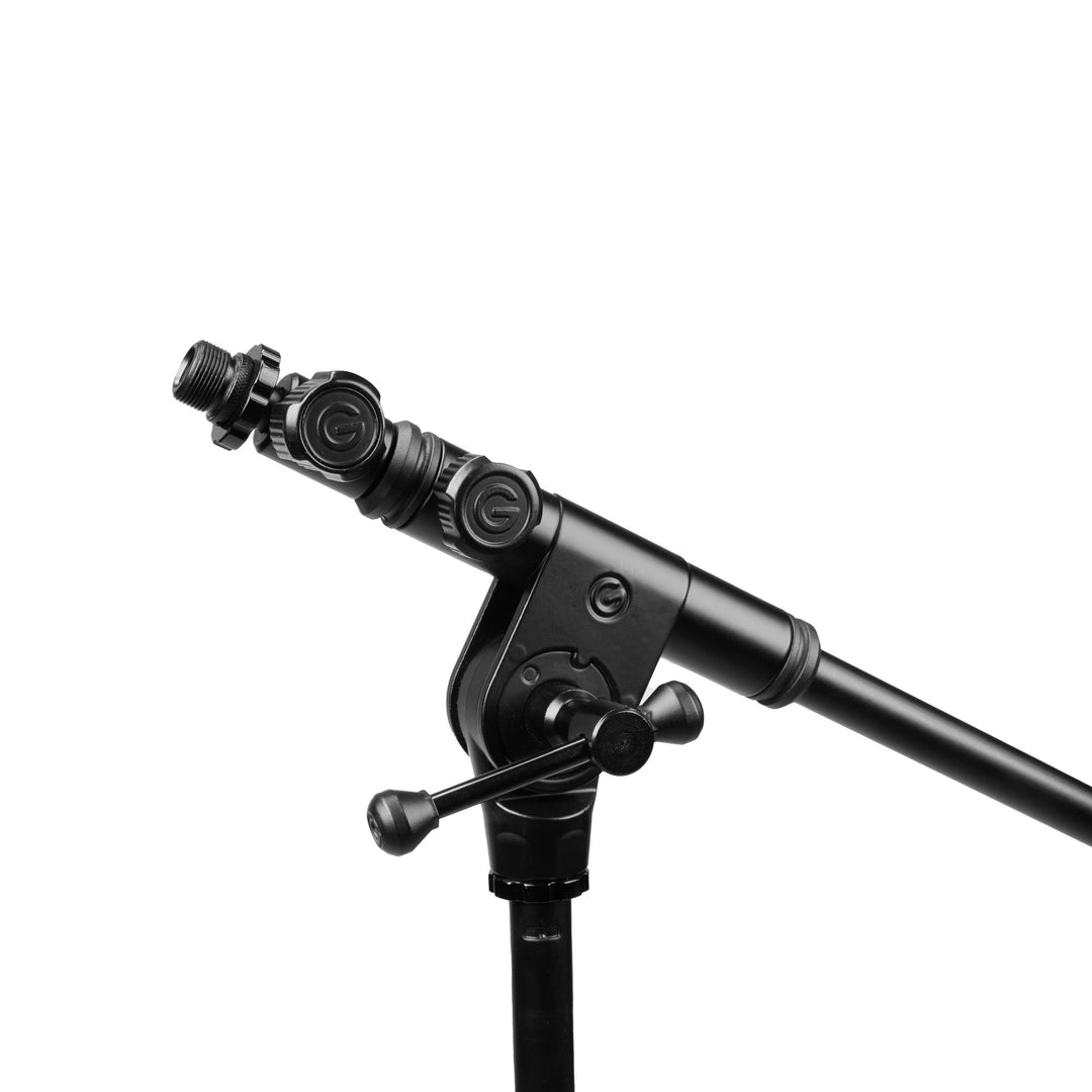 Gravity TMS 4232 B - Touring Series kort mikrofonstativ med sammenklappelig trefodsfod og 2-punkts justerbar teleskopboom, sort