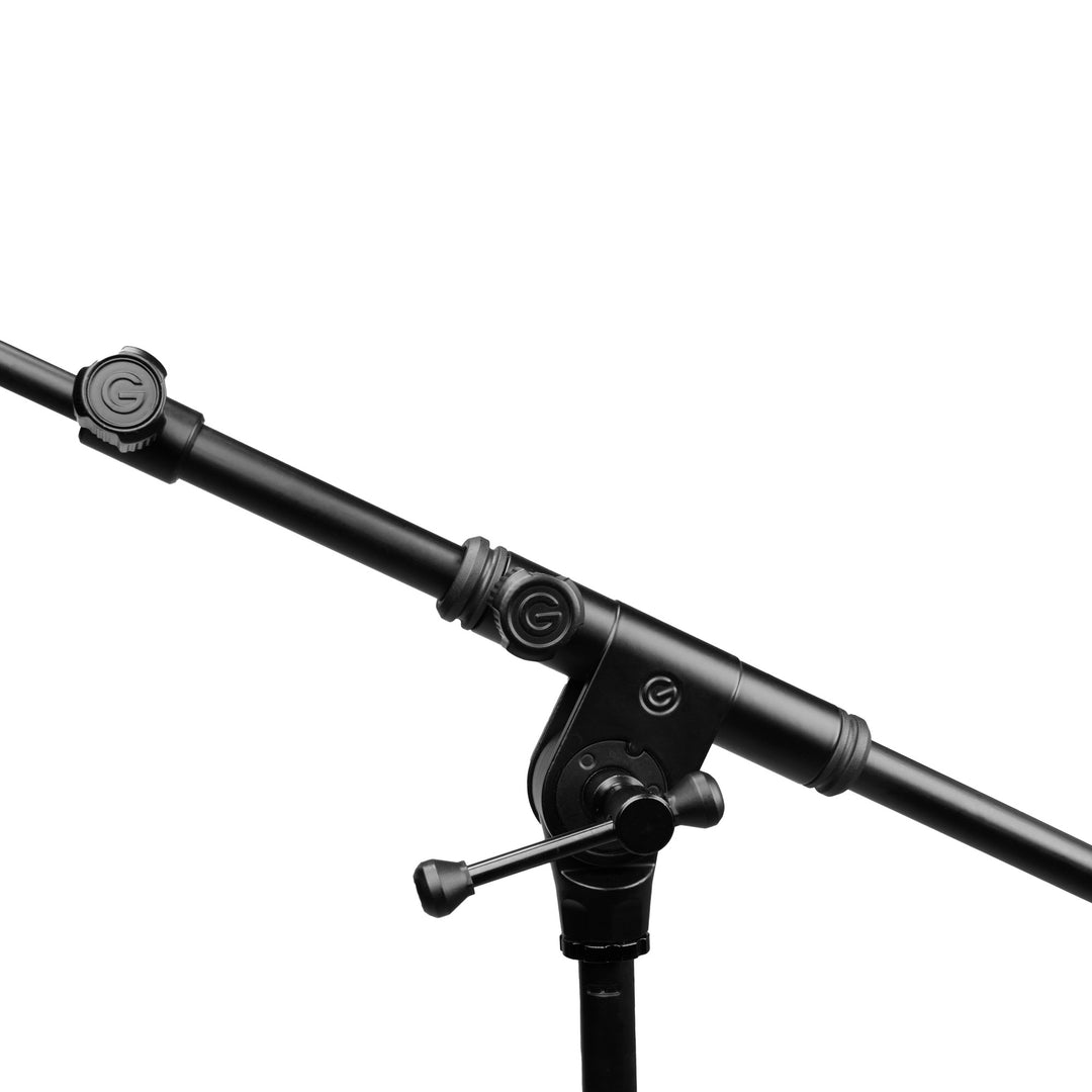 Gravity TMS 4232 B - Touring Series kort mikrofonstativ med sammenklappelig trefodsfod og 2-punkts justerbar teleskopboom, sort