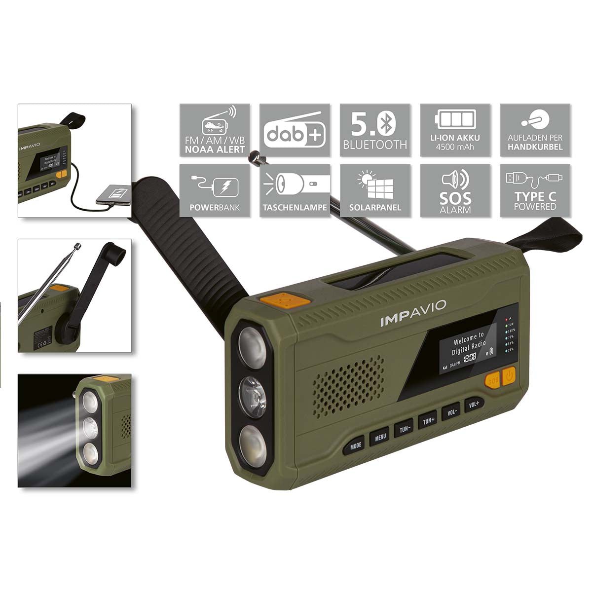 DAB1 Robust udendørs radio med DAB+/FM