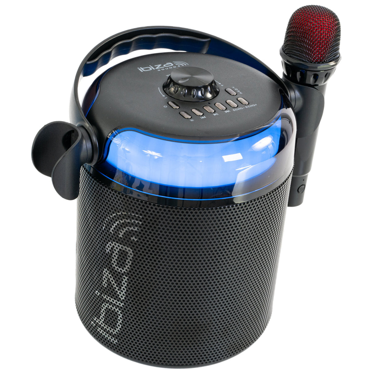 Ibiza Karaoke Anlæg m. Bluetooth og 2 Mikrofoner (Sort)