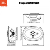 JBL Stage1 Gen2 962M 6x9" 3-vejs bilhøjttalere