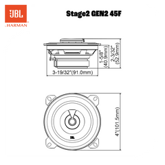 JBL Stage2 Gen2 45F 4" koaksiale bilhøjttalere