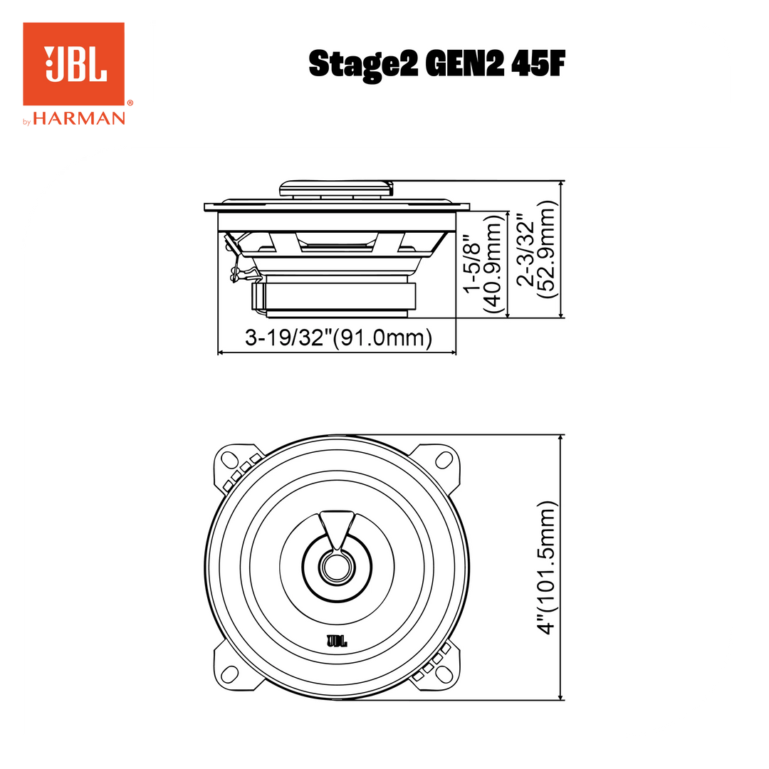 JBL Stage2 Gen2 45F 4" koaksiale bilhøjttalere