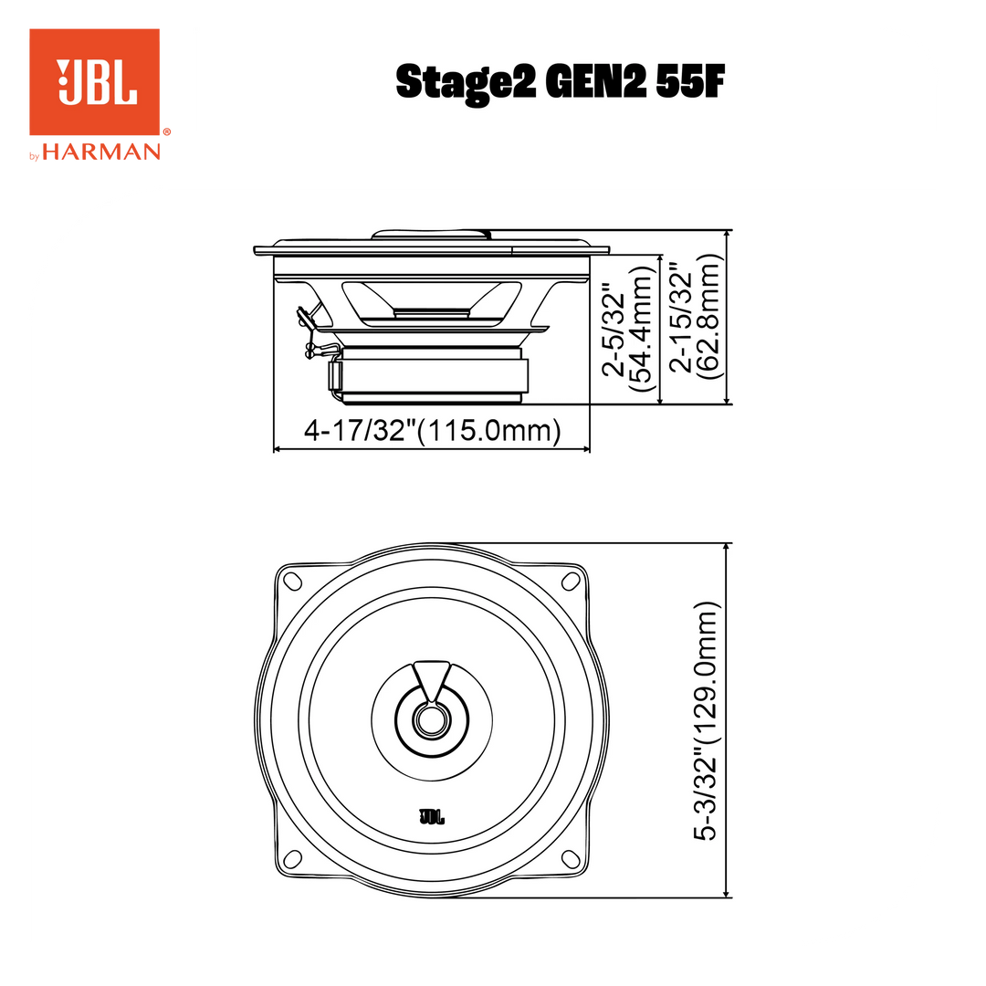 JBL Stage2 Gen2 55F 5,25" koaksiale bilhøjttalere