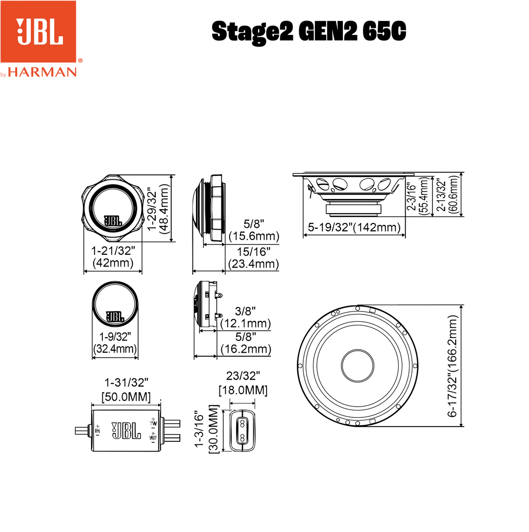 JBL Stage2 Gen2 65C 6,5" komponentsæt