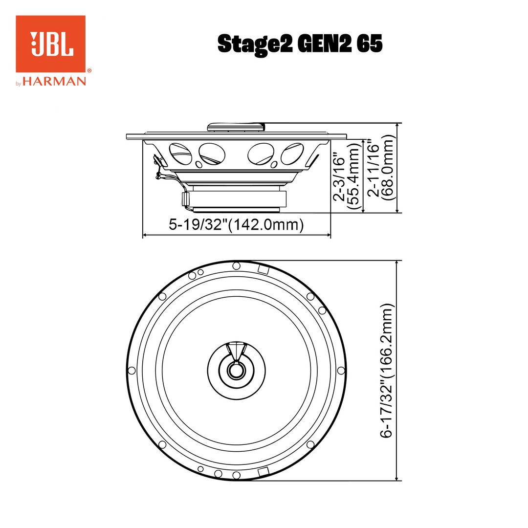 JBL Stage2 Gen2 65 6,5" koaksiale bilhøjttalere