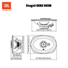 JBL Stage2 Gen2 965M 6x9" 3-vejs bilhøjttalere
