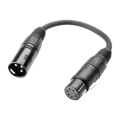 Adapter Kabel DMX XLR Han 3 Pol til XLR Hun 5 Pol