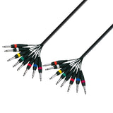 Multikabel 8 x 6.3 mm Jack mono til 8 x 6.3 mm Jack mono (3m)