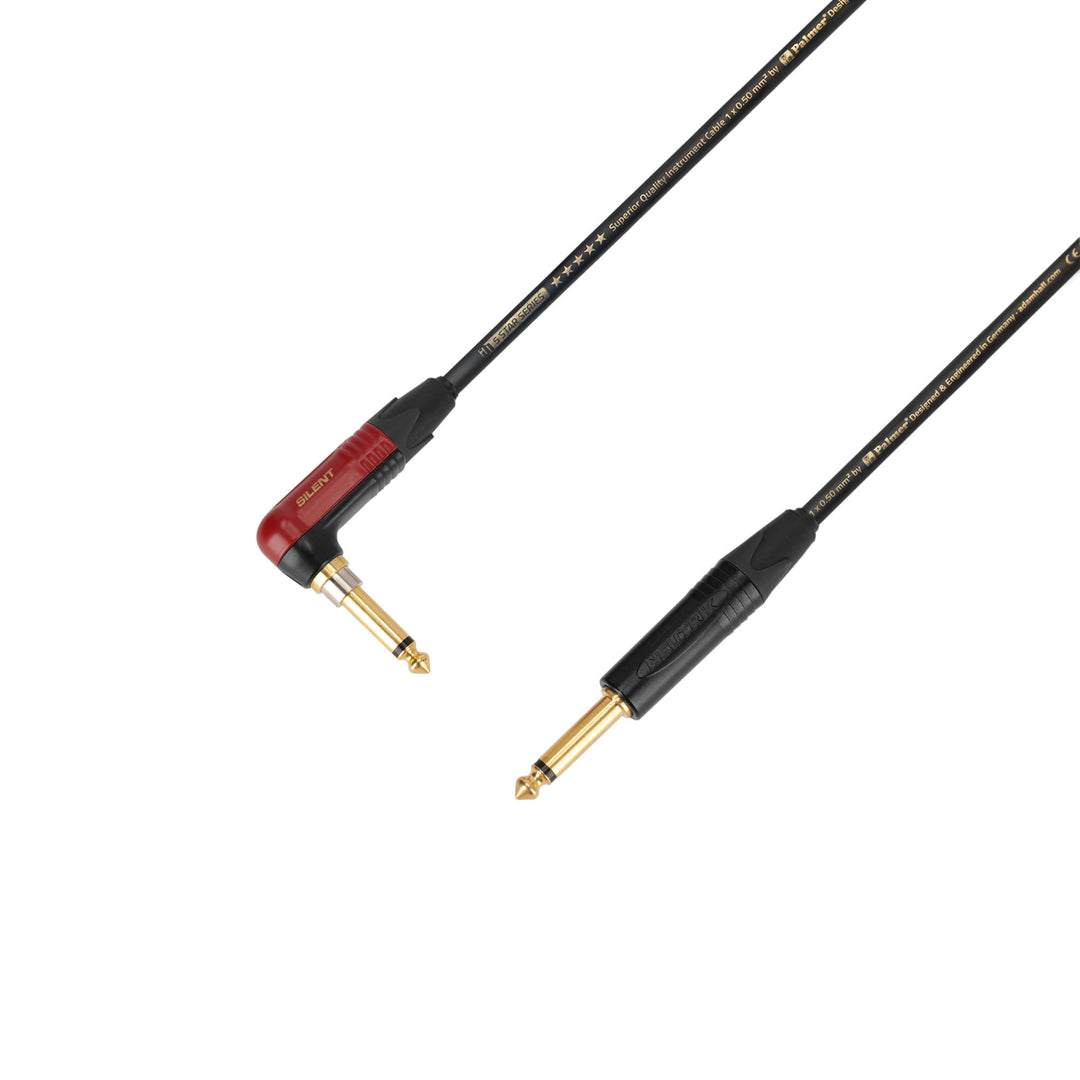Adam Hall Cables 5 STAR IPR 0300 PALMER® CABLE SILENT - Instrumentkabel | Palmer® & Neutrik silentPLUG® vinklet jack x jack TS | 3 m