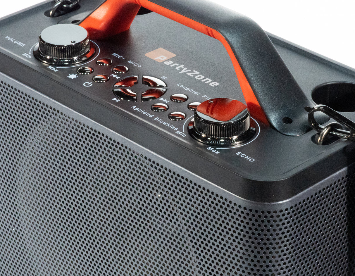 PartyZone Karaoke Højttaler m. 2 Mikrofoner (Sort)