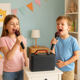 PartyZone Karaoke Højttaler m. 2 Mikrofoner (Sort)