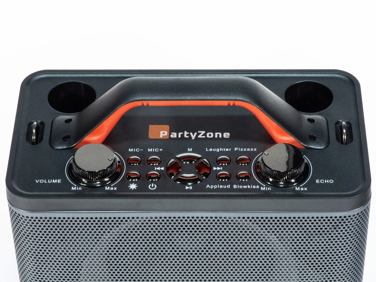 PartyZone Karaoke Højttaler m. 2 Mikrofoner (Sort)