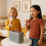 PartyZone Karaoke Højttaler m. 2 Mikrofoner (Hvid)