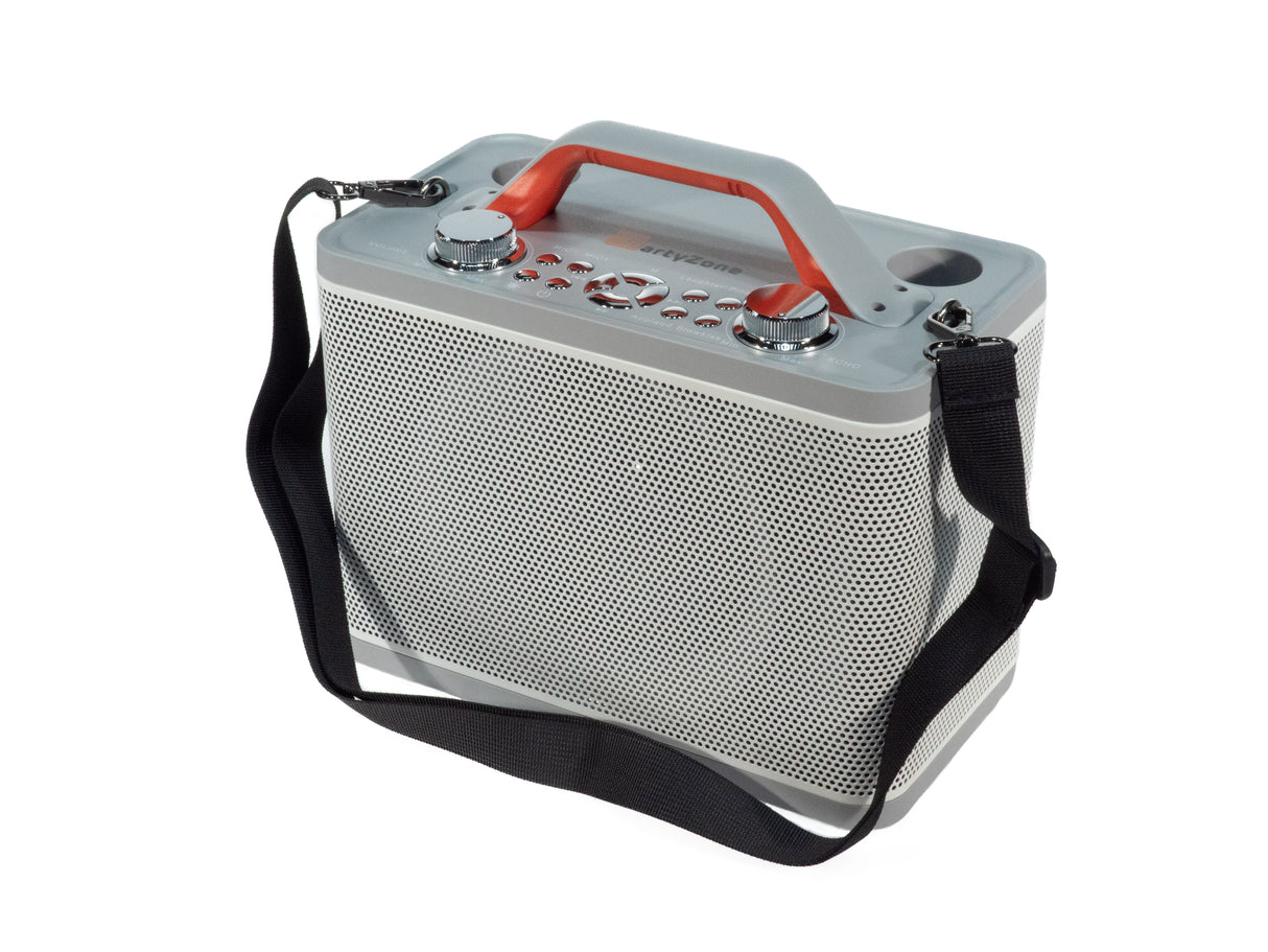 PartyZone Karaoke Højttaler m. 2 Mikrofoner (Hvid)