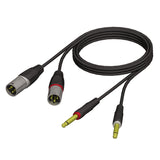 Adapter Kabel 2 x XLR Han til 2 x 6.3 mm Jack mono