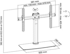 Tv BordStativ Fuldt Bevægeligt (32-65", 45kg)