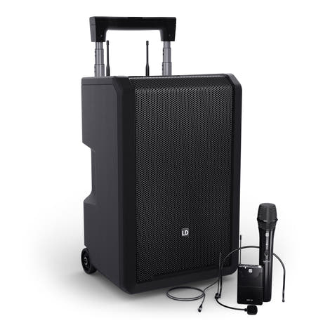 LD Systems ANNY® 10 HBH 2 B6 - 10" bærbart batteridrevet Bluetooth® PA-system med mixer, 1x trådløs håndholdt og 1x headsetmikrofon (inkl. bodypack)