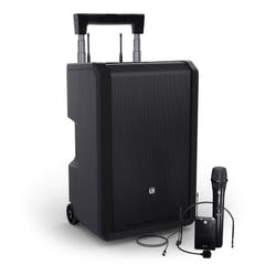 LD Systems ANNY® 10 HBH 2 B8 - 10" bærbart batteridrevet Bluetooth® PA-system med mixer, 1x trådløs håndholdt og 1x headsetmikrofon (inkl. bodypack)