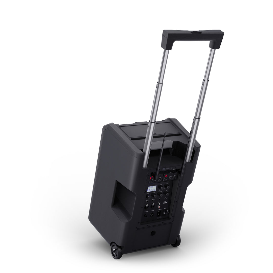 LD Systems ANNY® 10 HBH 2 B8 - 10" bærbart batteridrevet Bluetooth® PA-system med mixer, 1x trådløs håndholdt og 1x headsetmikrofon (inkl. bodypack)