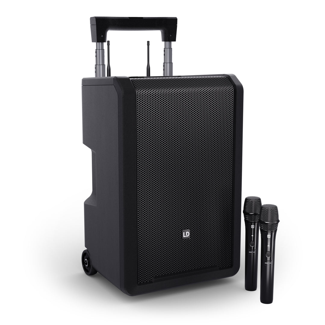 LD Systems ANNY® 10 HHD 2 B5 - 10" bærbart batteridrevet Bluetooth® PA-system med mixer og 2x trådløse håndholdte mikrofoner