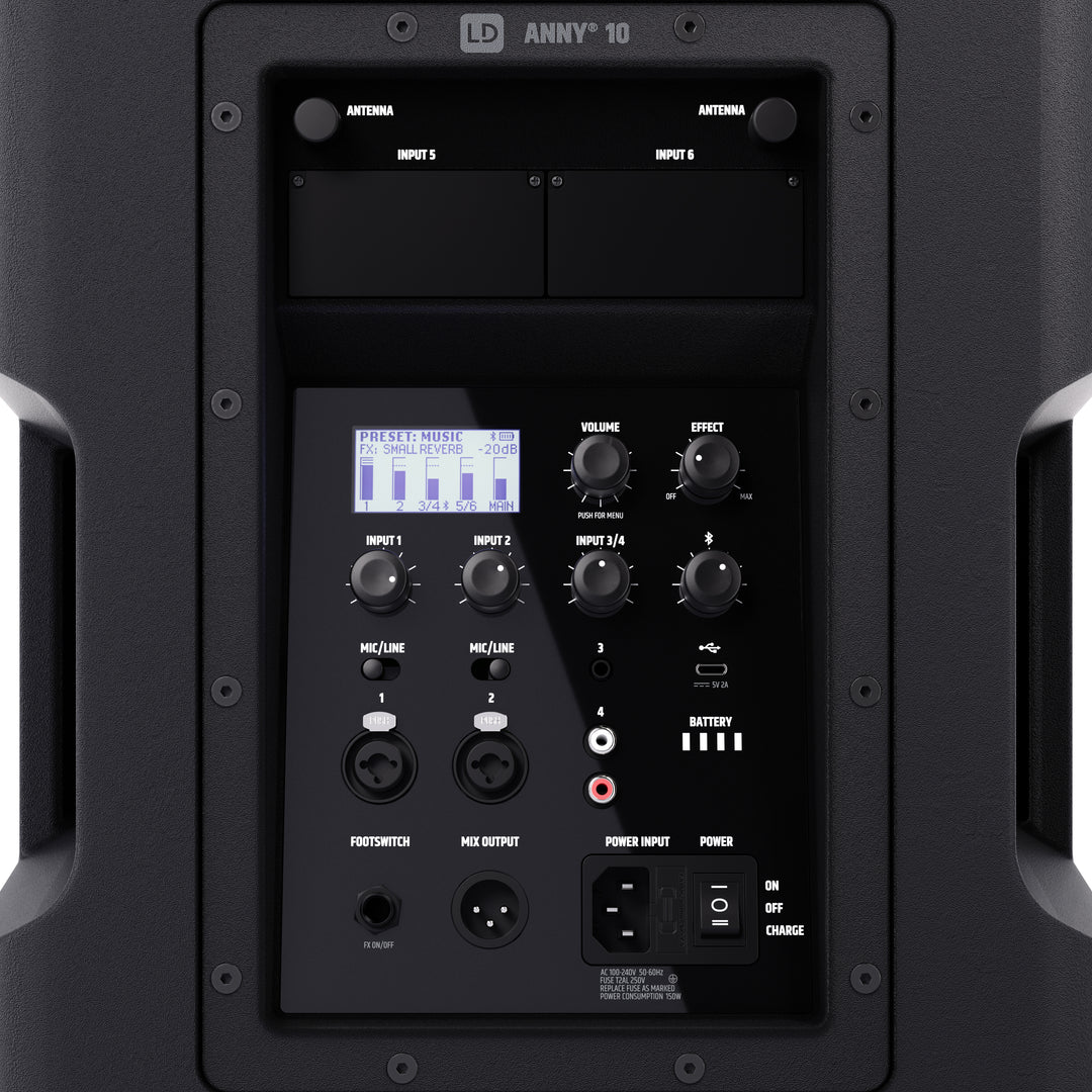 LD Systems ANNY® 10 - 10" bærbart batteridrevet Bluetooth® PA-system med mixer