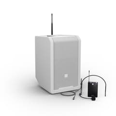 LD Systems ANNY® 8 BPH B5 W - Bærbar batteridrevet Bluetooth® PA-højttaler med mixer og 1x headsetmikrofon (inkl. bodypack), Pure White