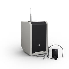 LD Systems ANNY® 8 BPH B8 G - Bærbar batteridrevet Bluetooth® PA-højttaler med mixer og 1x headsetmikrofon (inkl. bodypack), Urban Grey