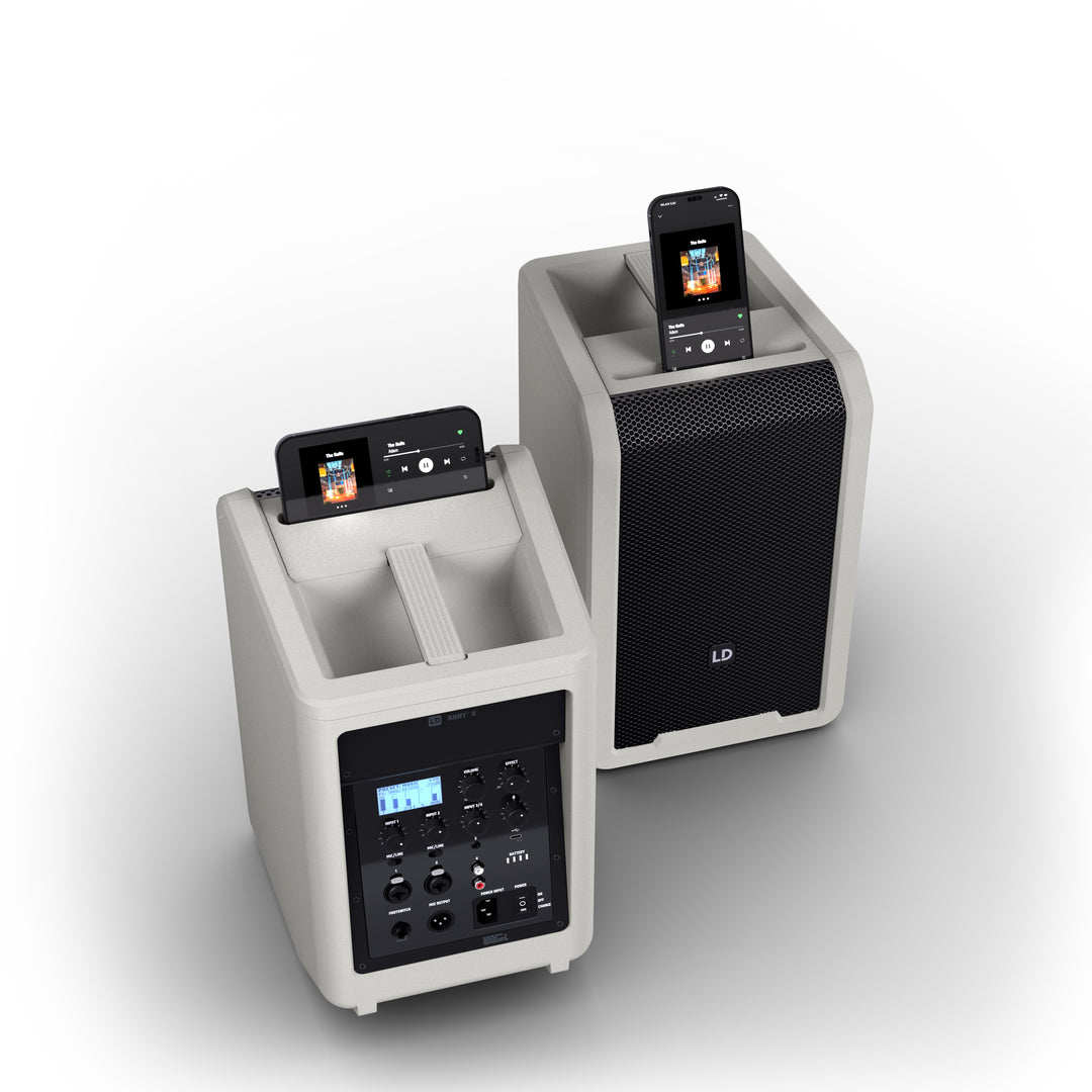 LD Systems ANNY® 8 G - Bærbar batteridrevet Bluetooth® PA-højttaler med mixer, Urban Grey