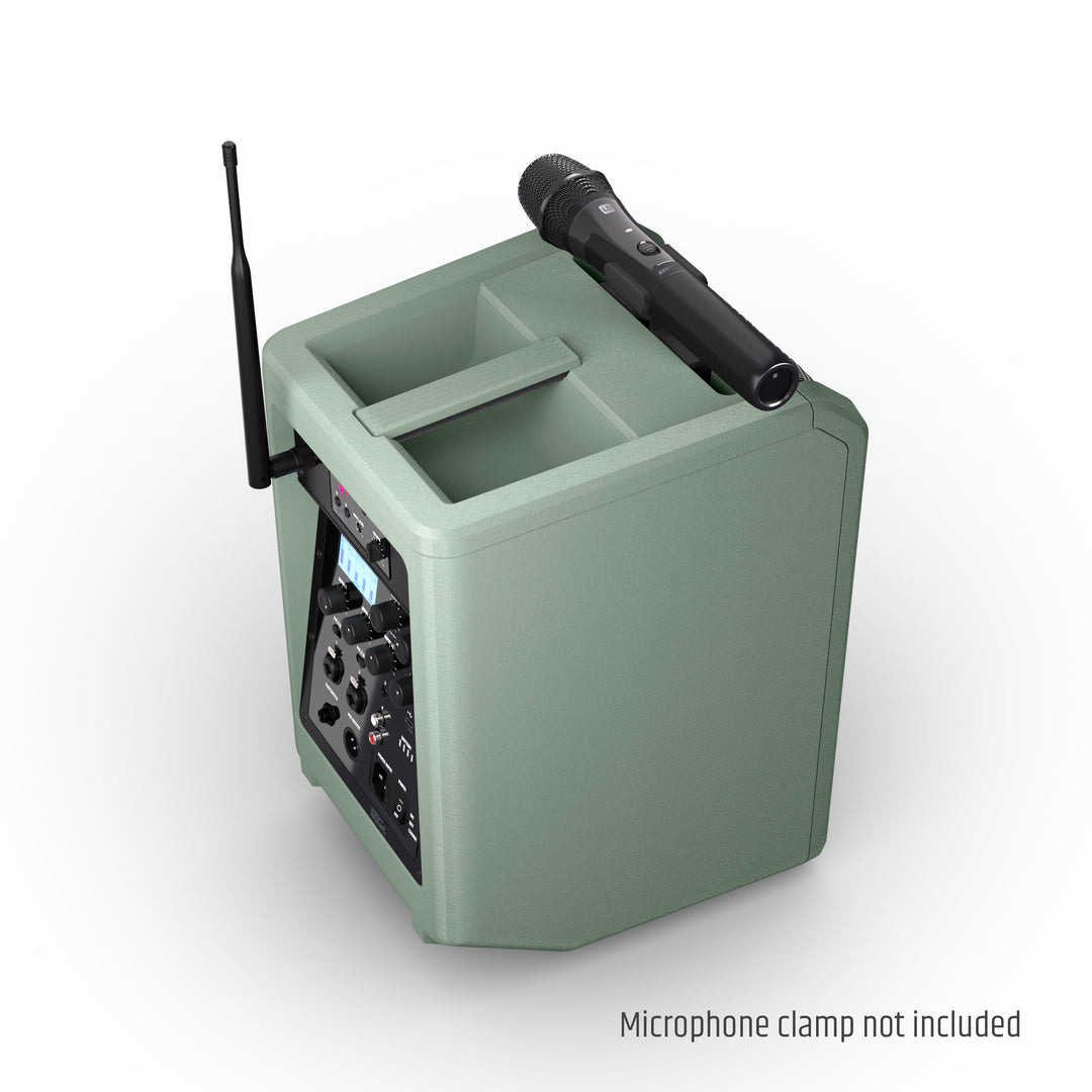LD Systems ANNY® 8 HHD B6 GN - Bærbar batteridrevet Bluetooth® PA-højttaler med mixer og 1x trådløs håndholdt mikrofon, Adventure Green
