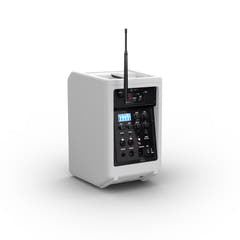 LD Systems ANNY® 8 HHD B6 W - Bærbar batteridrevet Bluetooth® PA-højttaler med mixer og 1x trådløs håndholdt mikrofon, Ren hvid