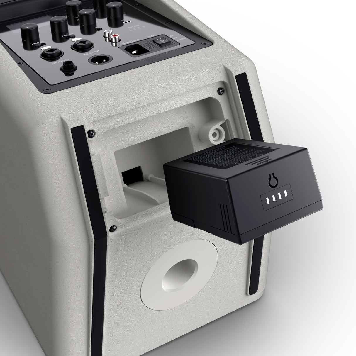 LD Systems ANNY® 8 HHD B8 G - Bærbar batteridrevet Bluetooth® PA-højttaler med mixer og 1 trådløs håndholdt mikrofon, Urban Grey