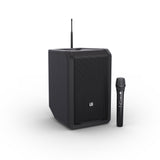 LD Systems ANNY® 8 HHD B8 - Bærbar batteridrevet Bluetooth® PA-højttaler med mixer og 1 x trådløs håndholdt mikrofon, Stage Black