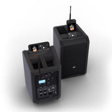 LD Systems ANNY® 8 HHD B8 - Bærbar batteridrevet Bluetooth® PA-højttaler med mixer og 1 x trådløs håndholdt mikrofon, Stage Black