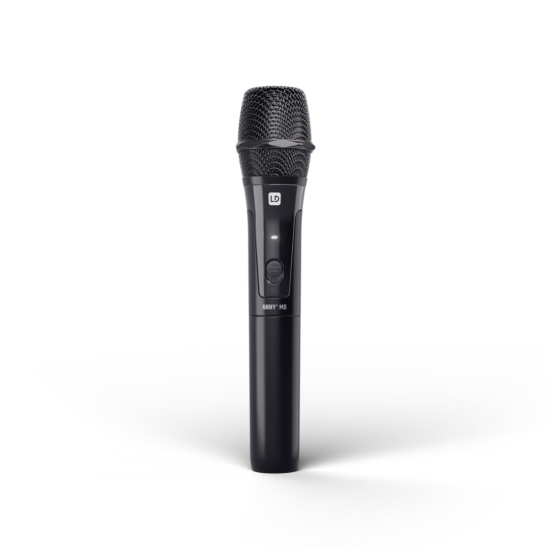LD Systems ANNY® 8 HHD B8 - Bærbar batteridrevet Bluetooth® PA-højttaler med mixer og 1 x trådløs håndholdt mikrofon, Stage Black