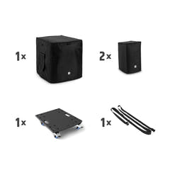 LD Systems DAVE 12 G4X BAG SET - Transport­sæt med hjulplade og beskyttelsesovertræk til DAVE 12 G4X