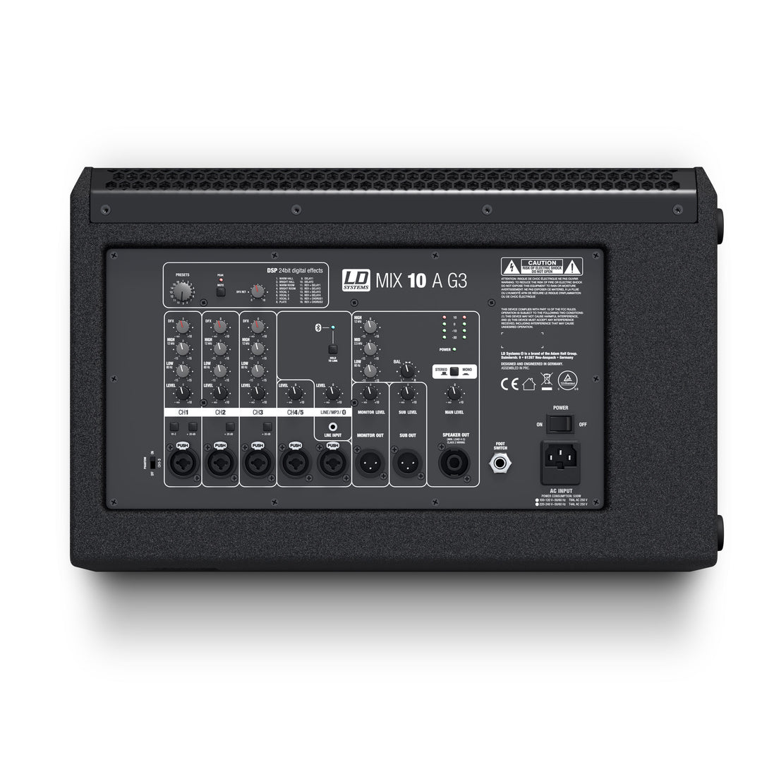 LD Systems MIX 10 A G3 - Aktiv 2-vejs højttaler med integreret 7-kanals mixer