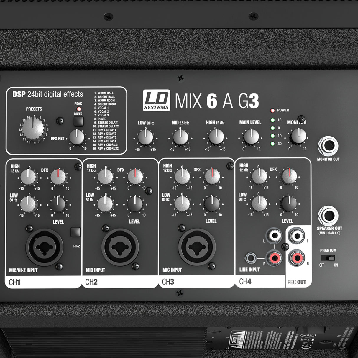 LD Systems MIX 6 A G3 - Aktiv 2-vejs højttaler med integreret 4-kanals mixer